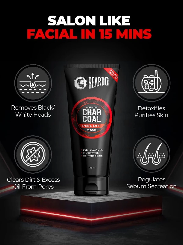 Beardo Activated Charcoal Peel Off Mask for Men, 100 g-4.webp